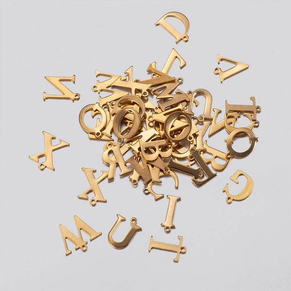 Stainless Steel Electroplated Letter Piercing Pendant