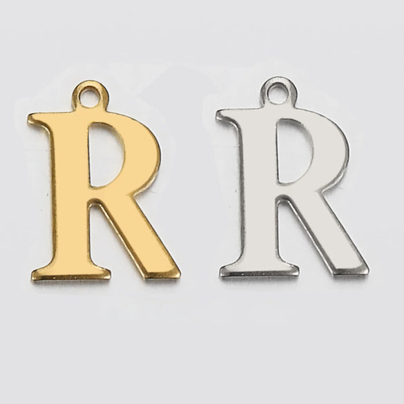 Stainless Steel Electroplated Letter Piercing Pendant