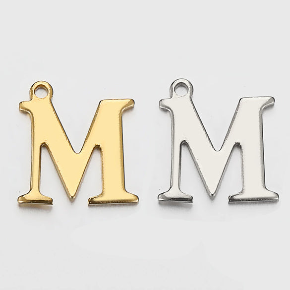 Stainless Steel Electroplated Letter Piercing Pendant