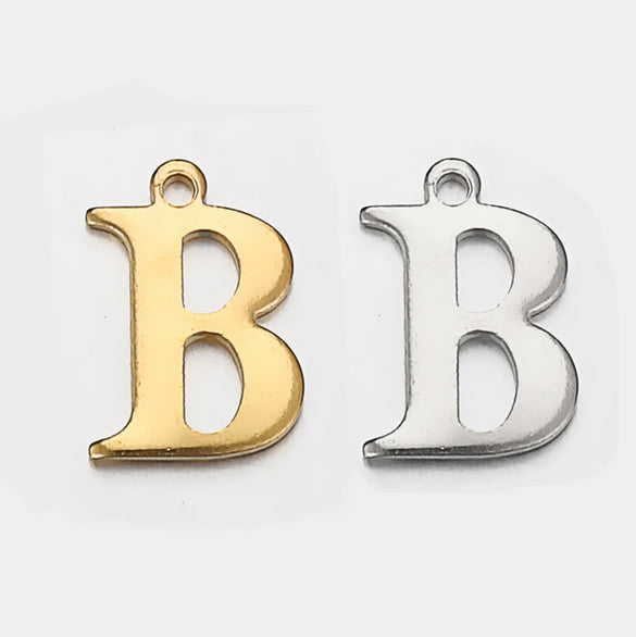 Stainless Steel Electroplated Letter Piercing Pendant