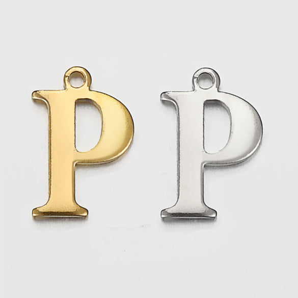 Stainless Steel Electroplated Letter Piercing Pendant