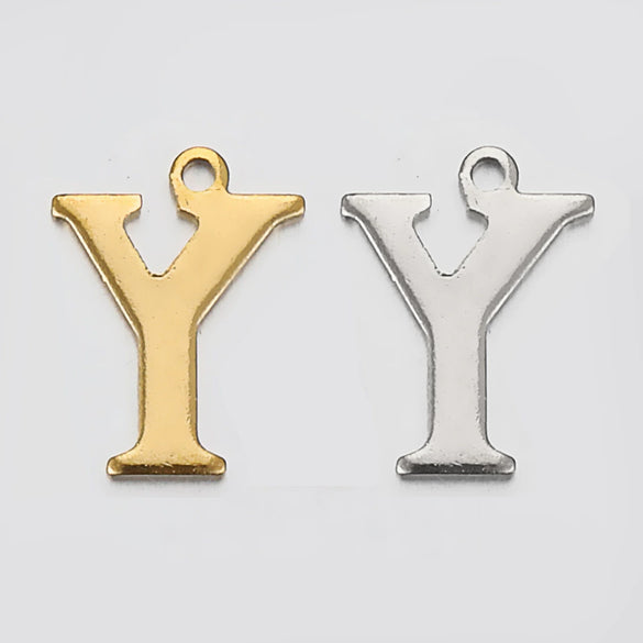 Stainless Steel Electroplated Letter Piercing Pendant