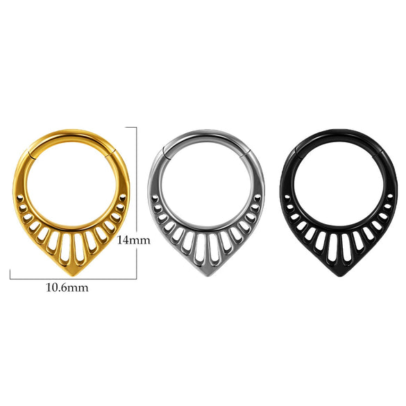 Stainless Steel Electroplated Pointed Cone And Arc Split Ring Jewelry Spider Design Earrings And Nose Ring