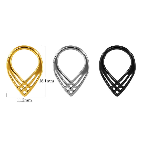 Stainless Steel Electroplated Pointed Cone And Arc Split Ring Jewelry Spider Design Earrings And Nose Ring