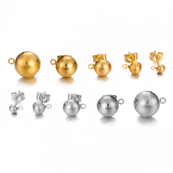 Stainless Steel Electroplated Semicircle Earrings