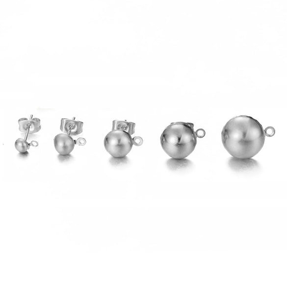 Stainless Steel Electroplated Semicircle Earrings