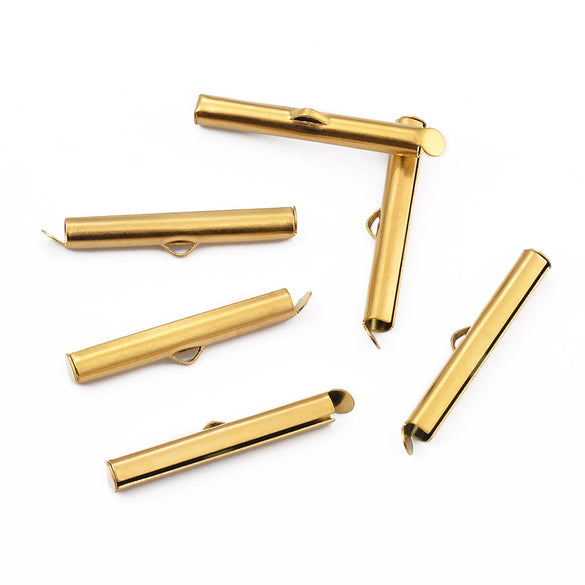 Stainless Steel Electroplated Sliding Buckle Belt Cover Connecting Pipe Sliding Pipe Clip Earrings Diy Accessories