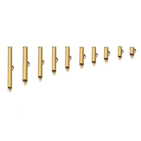 Stainless Steel Electroplated Sliding Buckle Belt Cover Connecting Pipe Sliding Pipe Clip Earrings Diy Accessories