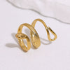 Stainless Steel Electroplated Snake Open Ring For Women Simple Animal Shape Non Fading Titanium Steel Jewelry