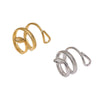 Stainless Steel Electroplated Snake Open Ring For Women Simple Animal Shape Non Fading Titanium Steel Jewelry