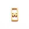 Stainless Steel Electroplated Square Hollow Four Leaf Clover Love Star Pendant Diy Woven Bracelet Accessories