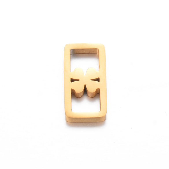 Stainless Steel Electroplated Square Hollow Four Leaf Clover Love Star Pendant Diy Woven Bracelet Accessories