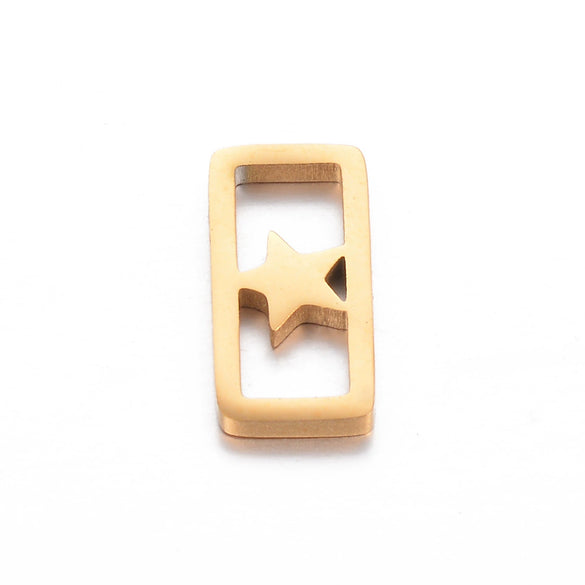 Stainless Steel Electroplated Square Hollow Four Leaf Clover Love Star Pendant Diy Woven Bracelet Accessories