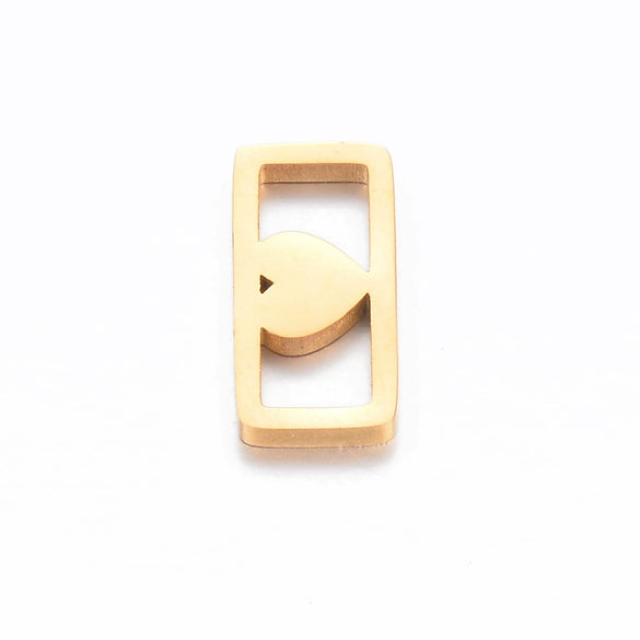 Stainless Steel Electroplated Square Hollow Four Leaf Clover Love Star Pendant Diy Woven Bracelet Accessories