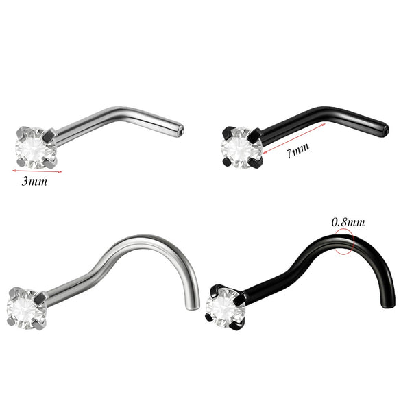 Stainless Steel Electroplated Star Shaped Nose Stud Piercing Accessory
