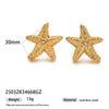 Stainless Steel Electroplated Starfish Inlaid Zircon Ocean Series Women's Earrings