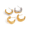 Stainless Steel Electroplated Wave Cshaped Women's Earrings