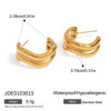 Stainless Steel Electroplated Wave Cshaped Women's Earrings