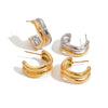 Stainless Steel Electroplated Wave Cshaped Women's Earrings