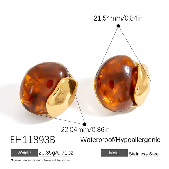 Stainless Steel Electroplating Double Flower Retro Style Earrings For Women