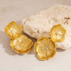 Stainless Steel Electroplating Double Flower Retro Style Earrings For Women