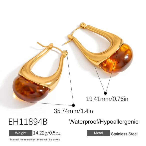 Stainless Steel Electroplating Double Flower Retro Style Earrings For Women