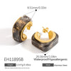 Stainless Steel Electroplating Double Flower Retro Style Earrings For Women