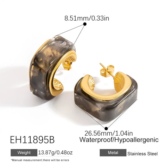 Stainless Steel Electroplating Double Flower Retro Style Earrings For Women