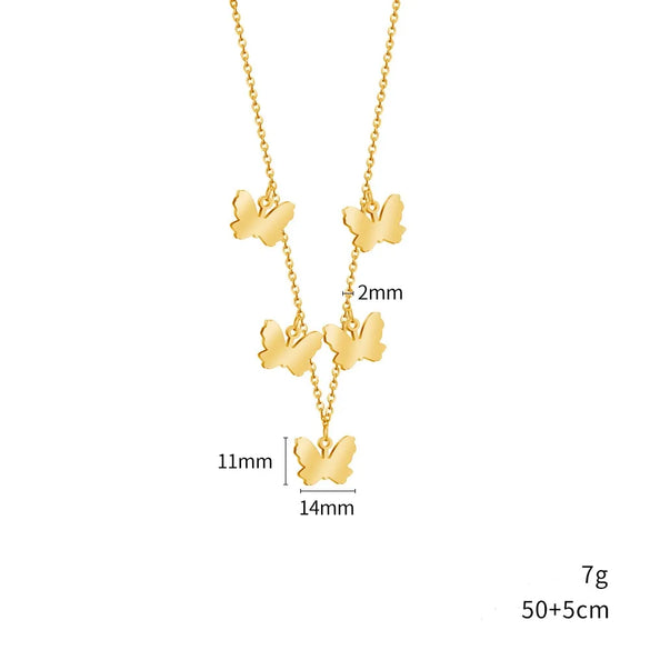 Stainless Steel Elegant Simple Style Butterfly Plating Necklace