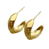 Stainless Steel Embossed Geometric Cshaped Earrings With Electroplating