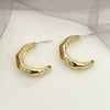 Stainless Steel Embossed Geometric Cshaped Earrings With Electroplating