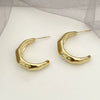 Stainless Steel Embossed Geometric Cshaped Earrings With Electroplating