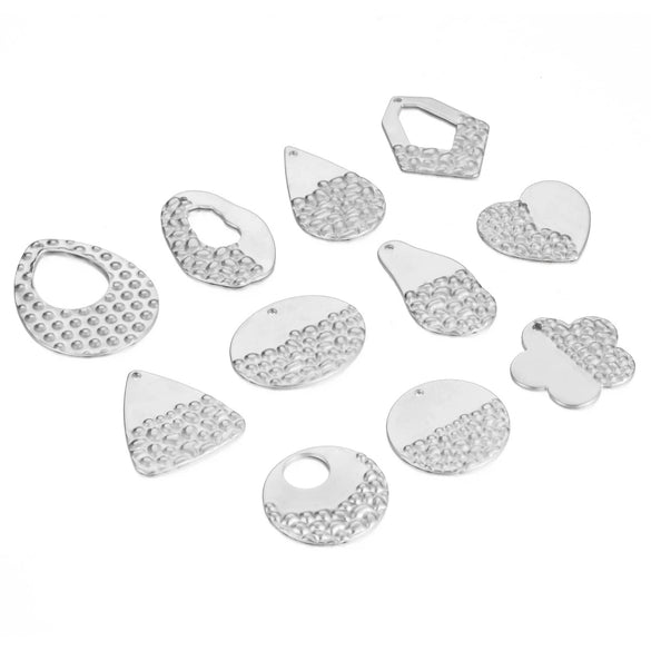 Stainless Steel Embossed Love Heart Electroplated Earrings Jewelry Accessories
