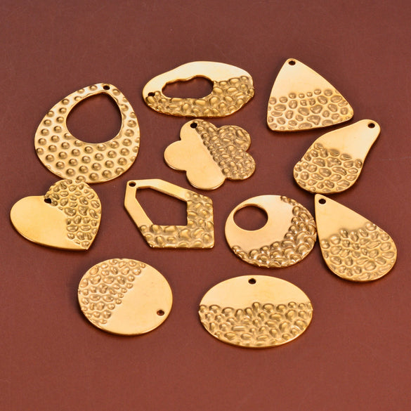 Stainless Steel Embossed Love Heart Electroplated Earrings Jewelry Accessories