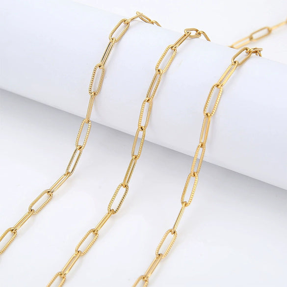 Stainless Steel Embossed Oval Cross Hip Hop Chain Necklace With Electroplating