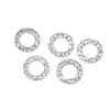 Stainless Steel Embossed Pleated Double Hole Round Jewelry Pendant For Diy Necklace Bracelet Clothing Accessories Ring With Electroplating