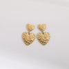 Stainless Steel Embossed Star Earrings Electroplated For Women