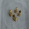 Stainless Steel Embossed Star Earrings Electroplated For Women