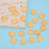 Stainless Steel Embossed Wafer Totem Pattern Diy Jewelry Connection Accessories Pendant For Bracelet And Necklace With Electroplating Treatment