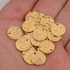 Stainless Steel Embossed Wafer Totem Pattern Diy Jewelry Connection Accessories Pendant For Bracelet And Necklace With Electroplating Treatment