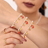 Stainless Steel Enamel Christmas Pendant Bead Necklace And Bracelet Set For Women Cute Cartoon Electroplated Jewelry
