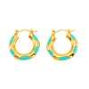 316L Stainless Steel Enamel Drop Glaze Geometric Electroplated Earrings For Women