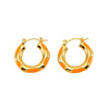 316L Stainless Steel Enamel Drop Glaze Geometric Electroplated Earrings For Women