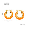 316L Stainless Steel Enamel Drop Glaze Geometric Electroplated Earrings For Women