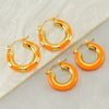 316L Stainless Steel Enamel Drop Glaze Geometric Electroplated Earrings For Women