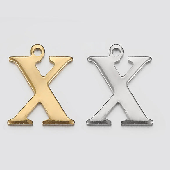 Stainless Steel English Letter Pendant Electroplated Gold Necklace Accessories