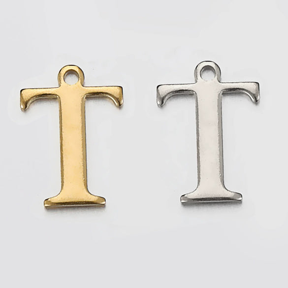 Stainless Steel English Letter Pendant Electroplated Gold Necklace Accessories