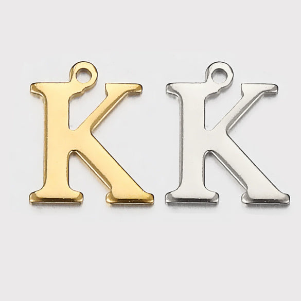Stainless Steel English Letter Pendant Electroplated Gold Necklace Accessories