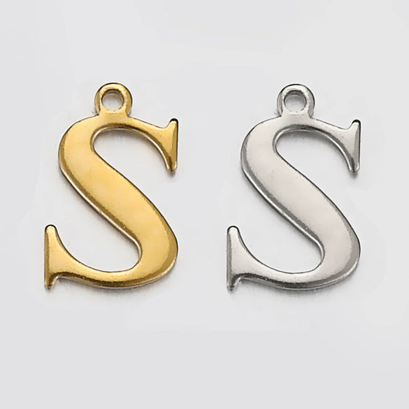 Stainless Steel English Letter Pendant Electroplated Gold Necklace Accessories