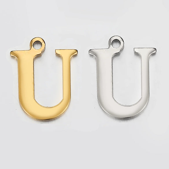 Stainless Steel English Letter Pendant Electroplated Gold Necklace Accessories